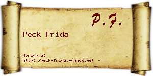 Peck Frida névjegykártya